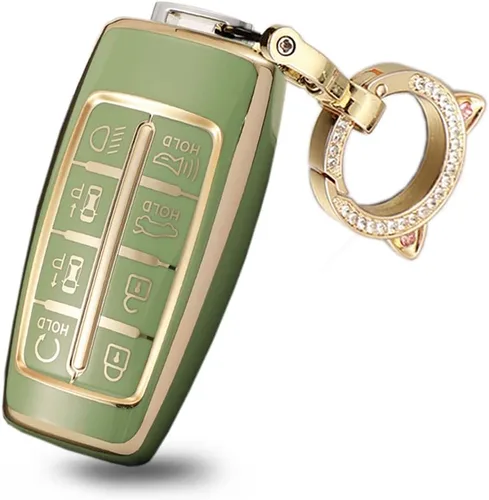Miniatura 8 de ontto Funda inteligente para llavero con llavero de protección completa suave para Hyundai Genesis G70 GV70 G80 GV80 G90 GV90 2020-2023 (beige)
