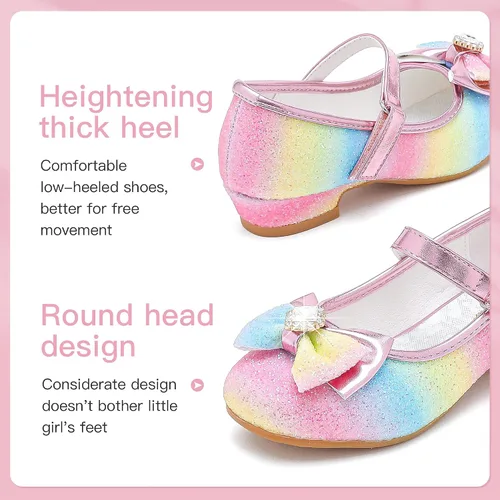 Miniatura 3 de Furdeour Girls Dress Shoes Mary Jane Wedding Flower Bridesmaids Heels Glitter Princess Shoes for Kids Toddler