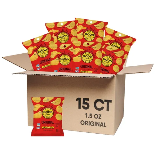 Miniatura 10 de The Good Crisp Company Cheddar Sour Cream - Papas fritas con corte arrugado, 1.5 onzas (paquete de 15)