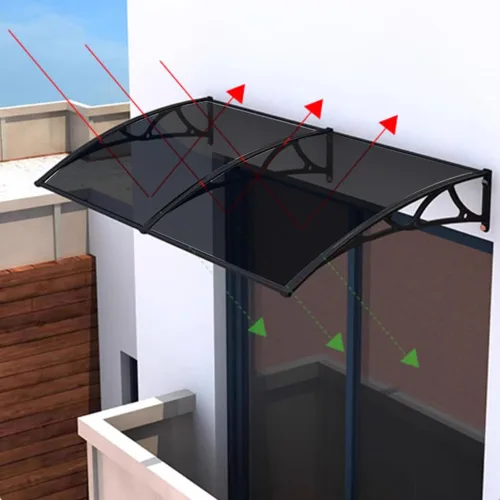 Miniatura 5 de Cubierta de policarbonato moderna gris, toldo para ventana de puerta delantera, toldo de patio, porche, toldo, toldo de sol, cubierta de refugio