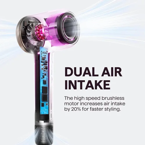 Miniatura 4 de Secador de pelo, Wavytalk Turblow Pro secador de pelo de secado rápido con difusor, secador de pelo de alta velocidad con 110,000 RPM, iones