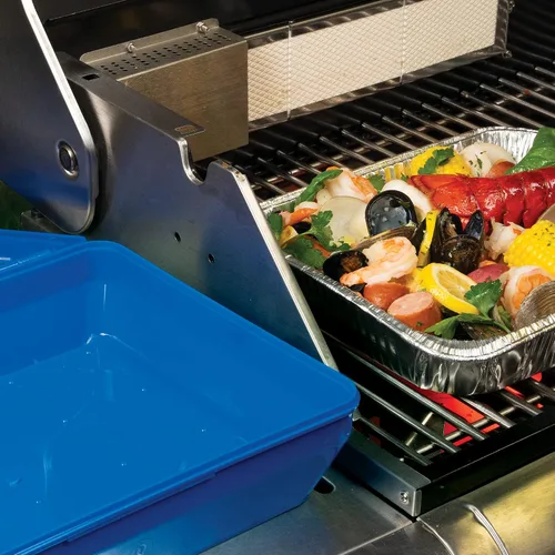 Miniatura 5 de Mr. Bar-B-Q Bandeja para cocinar, transportar y servir para uso en interiores y exteriores, fácil de servir con parte superior transparente extraíble