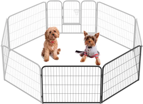 Miniatura 17 de BestPet Extensión de corral para perros 32 pulgadas, 2 paneles Corral resistente para mascotas con ejercicio de metal Paneles de cerca