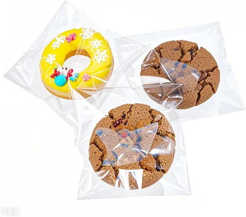Miniatura 14 de ROSPAKTEK 100 bolsas transparentes para macarrones de 3.5 x 3.5 pulgadas, bolsas Oro cubiertas de chocolate, bolsa para galletas, bolsa de celofán