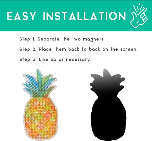 Miniatura 3 de Imanes holográficos de piña (3 pulgadas de ancho x 6 pulgadas de alto) con temática tropical para Lanai Screen Patio Door Hawaii decoración del hogar