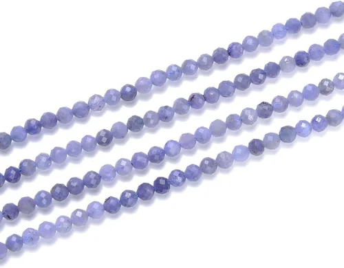 Miniatura 25 de Adabele Cuentas redondas facetadas pequeñas de 0.118 in con piedras preciosas de amazonita azul natural de 15 pulgadas