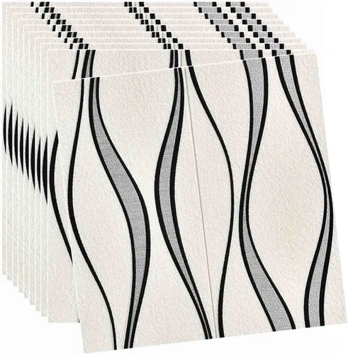 Miniatura 8 de 10 paneles de pared 3D para despegar y pegar, grueso diseño estéreo 3D anticolisión, autoadhesivo, impermeable, paneles de ladrillo sintético