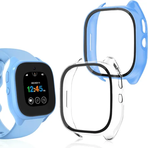 Miniatura 9 de Paquete de 2 fundas protectoras para Verizon Gizmo Watch 3, protector de pantalla de policarbonato duro, protector de pantalla de vidrio templado
