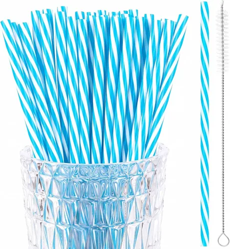 Miniatura 8 de JANYUN 30 Pieces Patriotic Plastic Straws, Red White Blue Star Straws 4th of July Drinking Straws for Beverage Milkshake Cocktail Memorial Day
