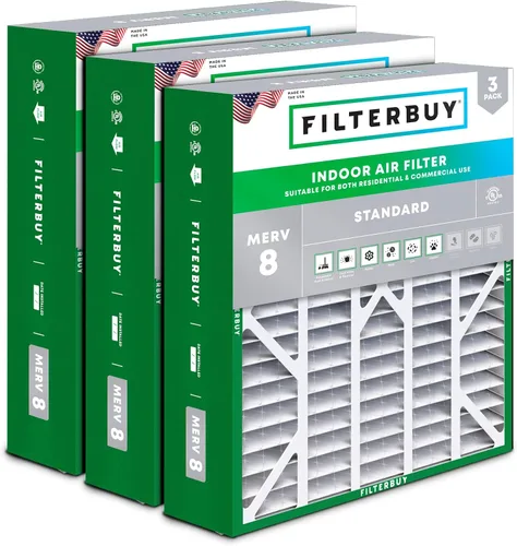 Miniatura 28 de Filterbuy Filtro de aire MERV 8 Essential Dust & Allergy Defense de 10 x 17 x 2 (paquete de 3), filtros exteriores plisados electrostáticos