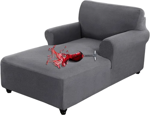 Miniatura 13 de OKYUK Funda para tumbona de jacquard, elástica con doble brazo, lavable a máquina, protector de muebles suave para sala de estar y dormitorio (rojo)