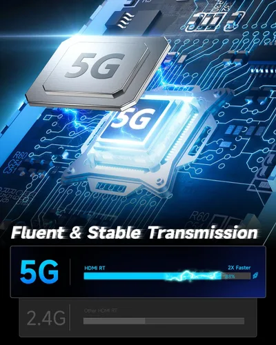 Miniatura 3 de AYY Kit transmisor y receptor HDMI inalámbrico 5G, extensor HDMI 4K con rango de 164 pies, adaptador de pantalla inalámbrico Plug & Play
