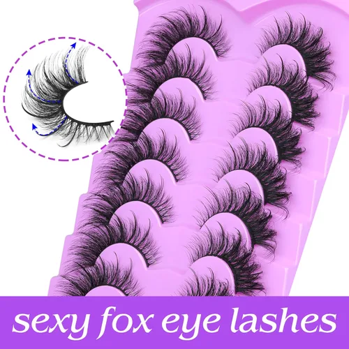 Miniatura 2 de Pestañas postizas de hada de ojo de gato, pestañas de ojo de zorro de visón, pestañas dramáticas de 0.787 pulgadas, paquete de 7 pares ALICE