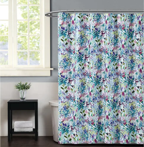 Christian Siriano NY Dhalia - Cortina de ducha con estampado floral botánico, 1 pieza, con temática floral, para hombres y mujeres, certificado