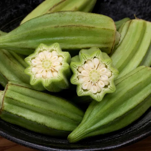 Eden Brothers Semillas Okra Seeds Star of David sin OMG para plantar, 1 onza | Semillas vegetales de bajo mantenimiento, plantas durante la