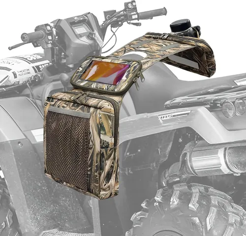 Miniatura 10 de MYDAYS Bolsa de sillín para ATV, tanque de carga, bolsa de teléfono, equipaje de almacenamiento para ATV, UTV, motos de nieve y motocicleta (negro 1)