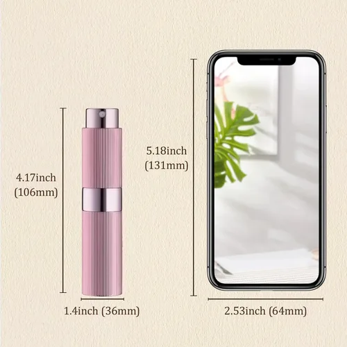 Miniatura 9 de LISAPACK Botella atomizadora de perfume de 0.3 fl oz, 1 pulverizador de colonia de viaje recargable, mini dispensador de perfume portátil vacío Rosa