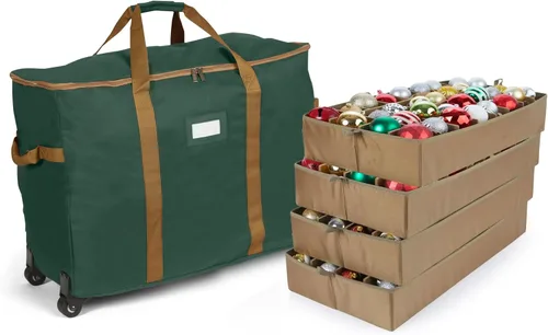 Miniatura 71 de Covermates Keepsakes Bolsa de almacenamiento ajustable para adornos, poliéster resistente, separadores acolchados y bandejas FlexGrid, organizador