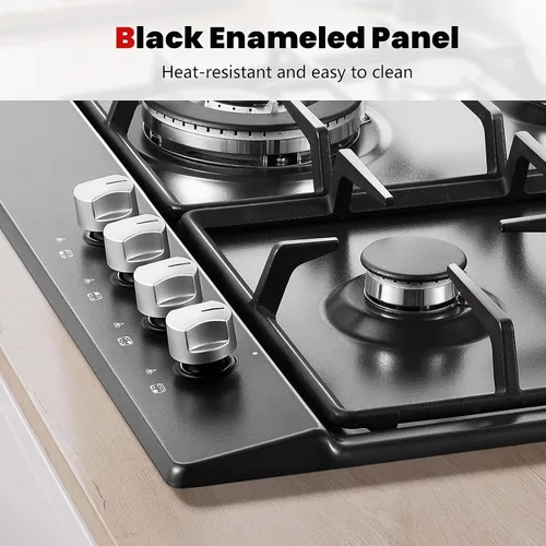 Miniatura 3 de Estufa de Gas de 24 Pulgadas Eascookchef, Placa de Cocina de Gas de 24 Pulgadas con 4 Quemadores, Placa de Cocina Empotrada NG/LPG Convertible