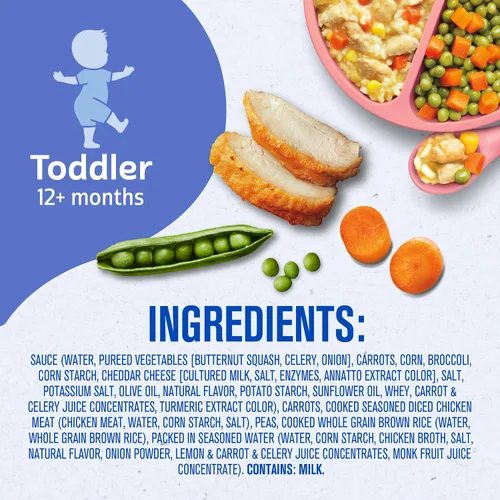 Miniatura 8 de Gerber Comida para niños pequeños, arroz amarillo y pollo, hora de comer para niños pequeños, 8PK