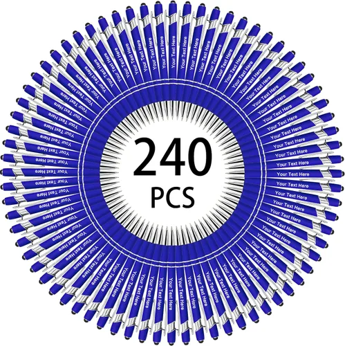 Miniatura 119 de Hasta 500 bolígrafos personalizados a granel, bolígrafo grabado personalizado con punta de lápiz capacitivo, carcasa multicolor retráctil, bolígrafo