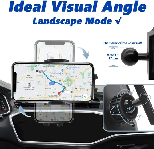 Miniatura 5 de Soporte de teléfono para automóvil Mercedes Benz Clase GLE 2020-2024 y Clase GLS 2020-2024 [compatible con funda gruesa] Soporte de teléfono