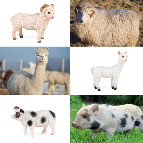 Miniatura 3 de SIENON Juego de 12 piezas de figuras de animales de granja, mini juguetes de plástico realistas para niños, juego educativo de animales de granja