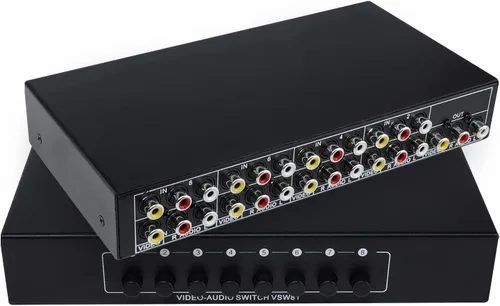 Miniatura 6 de QiCheng y LYS 8 en 1 Salida 3 RCA AV Audio Video Splitter Amplificador para caja de cable, DVD DVR, TV analógica, 1x8, divisor de puerto, compuesto