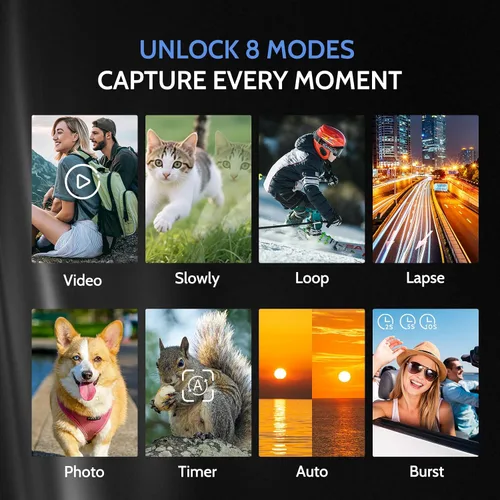 Miniatura 5 de Cámara digital 5K, cámara de doble pantalla con zoom digital de 18X, cámara compacta de vlogging para adolescentes, paquete de regalo