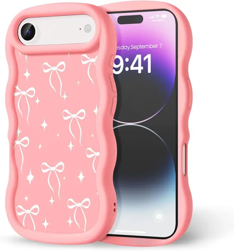 Miniatura 173 de Compatible con iPhone SE/8/7 Funda para Mujeres y Niñas, Marco Ondulado Rizado con Patrón Lindo, Estética Delgada Suave Silicona TPU Parachoques