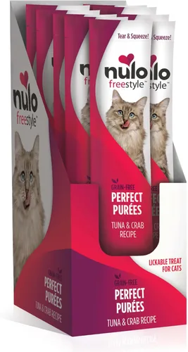 Nulo Freestyle Purés Perfectos Sin Cereales Golosinas Húmedas Premium para Gatos, Puré Apretável para Felinos, Alto Contenido de Humedad para Apoyar