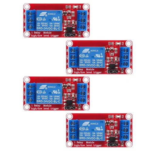Miniatura 10 de Módulo de relé de 5 V CC - Placa de interruptor de relé de 1 canal con aislamiento optoacoplador, disparador de nivel alto o bajo 5 V-4