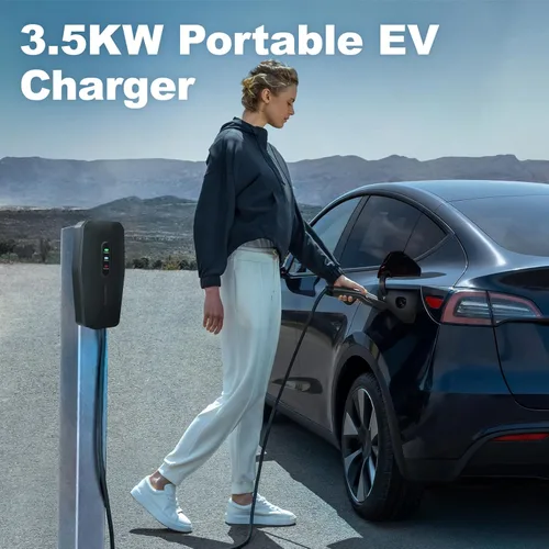 Miniatura 2 de Cargador de vehículo eléctrico de nivel 1/2, 16 amperios y 3.5 kW, cargador portátil con cable de 20 pies, estación de carga doméstica, con enchufe