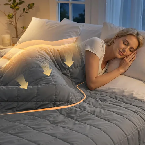 Miniatura 2 de Smart Queen - Manta con peso para adultos (48 x 72 pulgadas, 10 libras, gris), manta de tamaño completo suave y refrescante para dormir, manta
