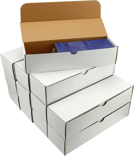 Miniatura 9 de Caja de almacenamiento de tarjetas coleccionables, paquete de 8 cajas de cartón corrugado de 6400 unidades con almacenamiento y colección