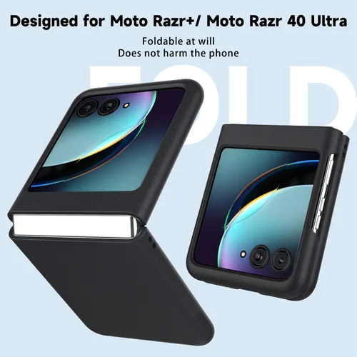 Miniatura 2 de 【Actualizada】 Funda delgada para Moto Razr Plus 2023, [parte trasera de policarbonato duro] [sensación esmerilada] [soporte de carga inalámbrica]