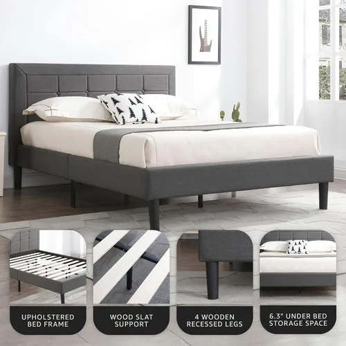 Miniatura 3 de Classic Brands Mornington - Base de cama y cabecera tapizadas