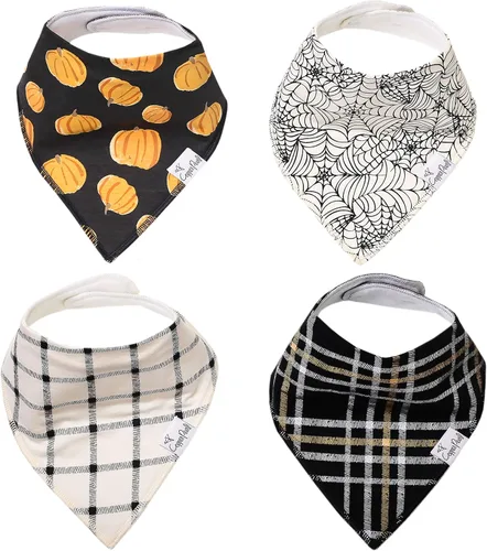 Miniatura 41 de Copper Pearl Baby Bibs 4 Pack, Printed Bandana Drool Bibs for Baby Girl & Boy, Soft Cotton Drooling Teething Bibs Claire