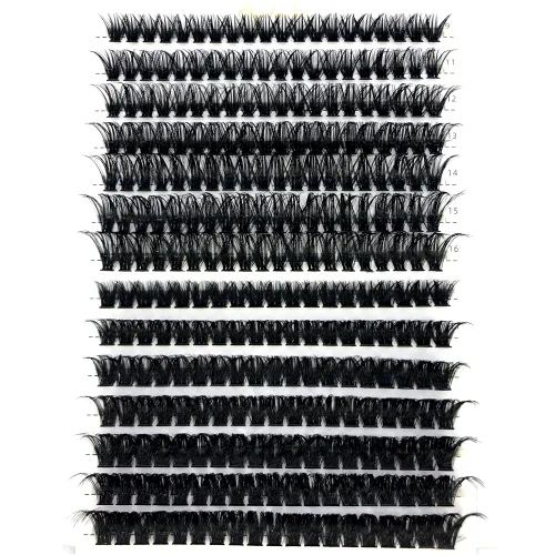 Miniatura 25 de 30D/40D/50D/60D/80D Pestañas de visón 280 Paquetes Extensión de pestañas naturales 3D Rusia Volumen Individual Pestañas en racimo Maquillaje