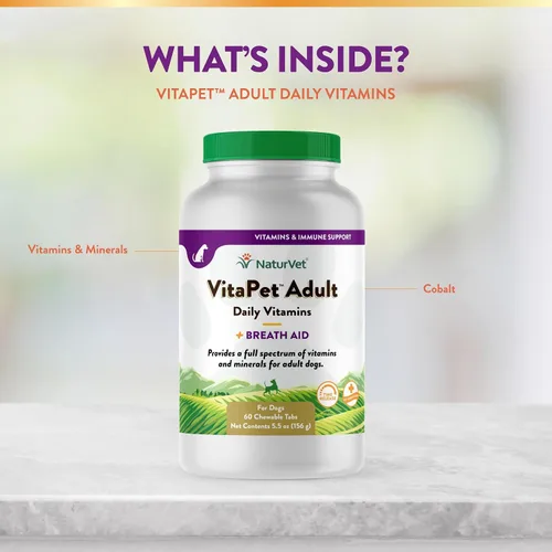 Miniatura 5 de NaturVet VitaPet Vitaminas diarias para perros con ayuda respiratoria – Incluye espectro completo de vitaminas, minerales, ácidos grasos omega-6