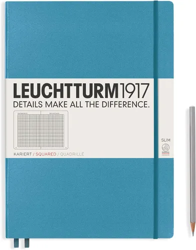 Miniatura 21 de LEUCHTTURM1917 - Cuaderno de tapa dura Master Slim A4+ - 123 páginas numeradas para escritura y diario (salvia, a rayas)