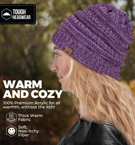 Miniatura 5 de Gorro de punto para mujer, cálido y suave, elástico, para clima frío de Tough Headwear