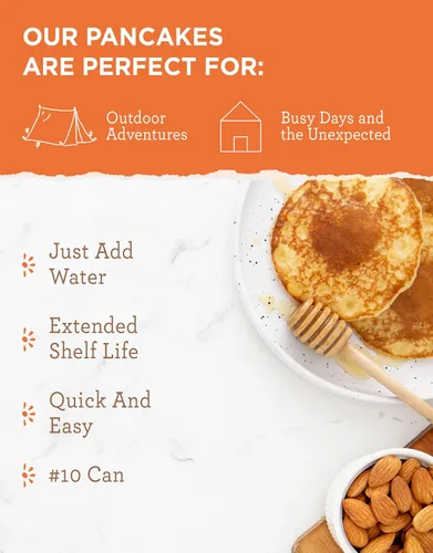 Miniatura 5 de Simple Kitchen Mezcla de Panqueques Caseros – 20 Porciones para Preparación de Comidas Familiares, Supervivencia, Solo Agrega Agua Comida Enlatada