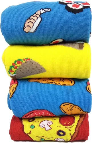 Miniatura 3 de HSELL Calcetines de vestir divertidos para hombre, divertidos y novedosos diseños locos, calcetines de algodón, regalo para hombres, 4 Pares