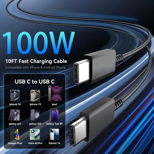 Miniatura 6 de Cargador para teléfono 17 Pro Max de carga rápida, 40 W USB C cargador de teléfono rápido con cable de carga tipo C de 10 pies de largo para iPhone