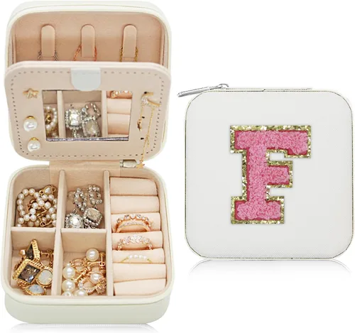 Organizador de joyas de viaje para mujeres y niñas, mini organizador de joyas de viaje, organizador de anillos de viaje, organizador de collares,