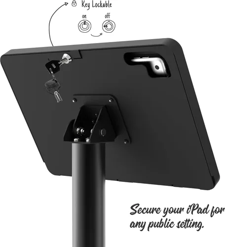 Miniatura 3 de Soporte de piso para tableta compatible con iPad 7 8 9 de 10.2 pulgadas, rotación de metal con cerradura para tableta+poste de aluminio+base