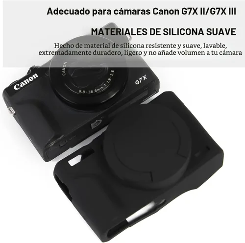 Miniatura 2 de Funda Easy Hood para cámara Canon Powershot G7 X Mark III, cubierta protectora de silicona suave con carcasa de lente extraíble para cámara Canon