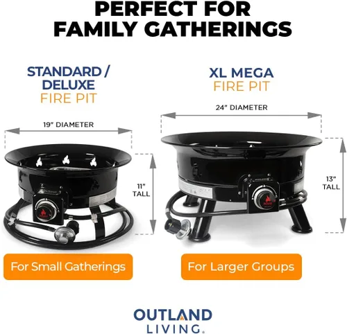 Miniatura 6 de Outland Living Brasero sin humo, chimenea portátil de gas propano para exteriores de 24 pulgadas de diámetro con cubierta resistente a los rayos UV