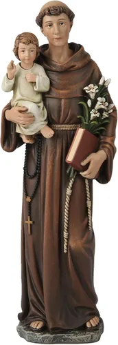 Estatua católica de San Antonio de BC, figura bendita, regalo religioso para papá, decoración inspiradora para el hogar, 6 pulgadas de alto, Realista